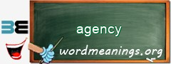 WordMeaning blackboard for agency